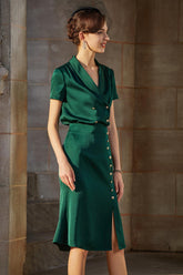Verdant Vogue Skirt and Blouse Set